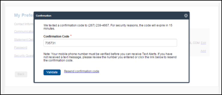 Enroll in Text Message Notifications